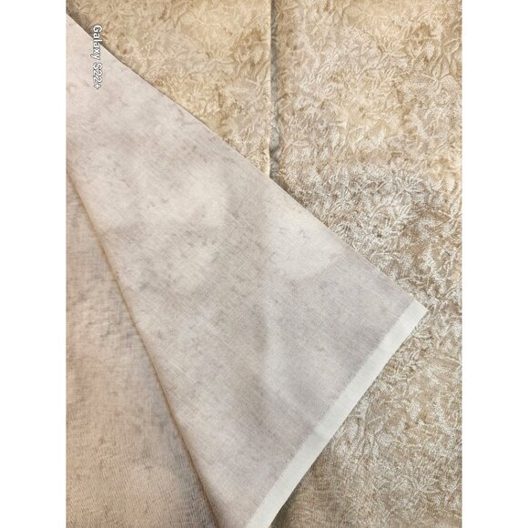 Frosted Leaf Beige Tone on Tone Cotton Fabric By The Yard For Quilting & Sewing - Picture 4 of 6